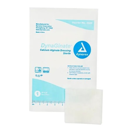 Dynarex Dynarex DynaGinate Calcium Alginate Dressing, 2inL x 2inW, 120 Pcs 3026